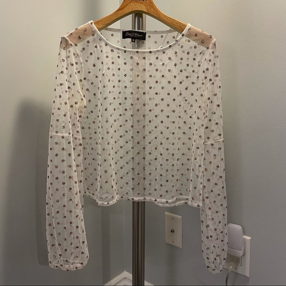 Luna Allegra Made in Italy Sparkly Crop Top